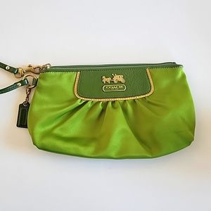 Coach silk wristlet purse